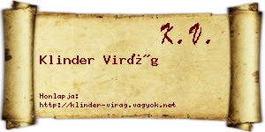 Klinder Virág névjegykártya